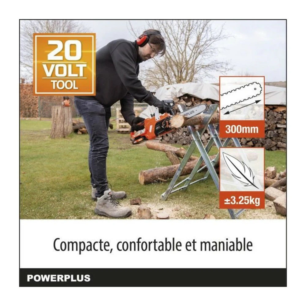Tronçonneuse A Batterie 20v Dual Power Powdpg7570 - Guide De 300 Mm - Livrée Sans Batterie Ni Chargeur 5 Tronçonneuse A Batterie 20v Dual Power Powdpg7570 - Guide De 300 Mm - Livrée Sans Batterie Ni Chargeur – Image 5